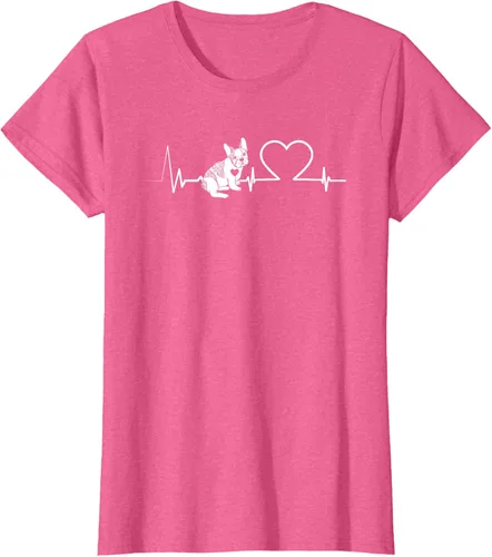 Vista 21 de Heartbeat Bulldog francés Camiseta de propietario de perros Frenchie, Negro