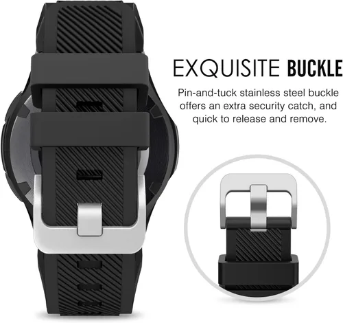 Vista 5 de Correa de reloj deportivo, marca MoKo, de silicona, para Samsung Gear S3, Negro