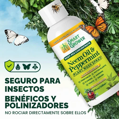 Vista 7 de Aerosol de aceite de neem para plantas con aceite de menta, para plantas de interior y exterior, jardines y plantas de interior, recambio