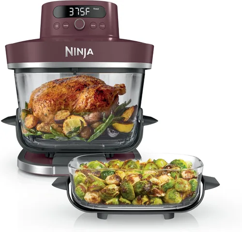 Vista 13 de Ninja Crispi Pro - Freidora de aire de vidrio 6 en 1 Recipientes y tapas de 450 °F, no tóxico, de 6 cuartos y 2.5 cuartos de galón Microondas