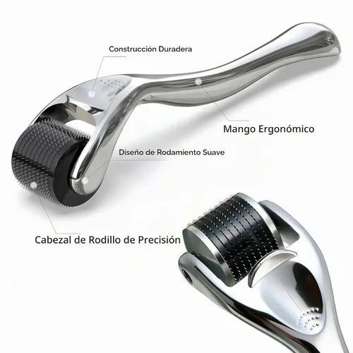 Vista 2 de Derma Roller - Rodillo de microagujas de titanio para rostro y cuerpo