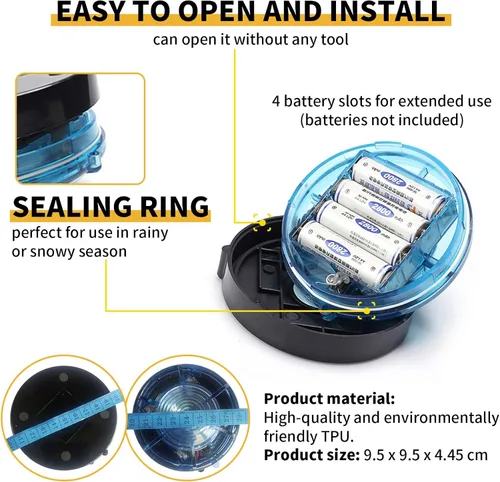 Vista 5 de Tumecos, luz LED de emergencia, señal de advertencia, destello de alerta. Baliza profesional con base magnética para vehículo, azul 1