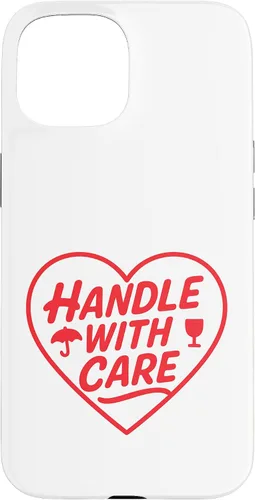 Vista 6 de Handle with Care - Cute Heart Warning Design Case for iPhone 17