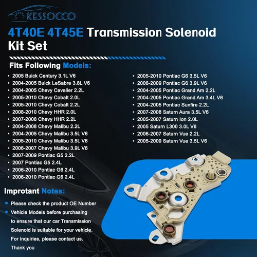 Vista 2 de Kessocco 1 juego 4T40E 4T45E Solenoide de transmisión automática con placa de control Kit de juego de solenoide de transmisión de repuesto