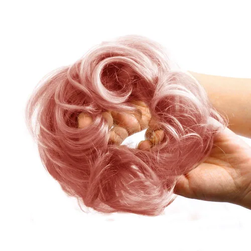 Vista 12 de Bella Hair - Rodete de extensión de cabello 100 % humano para banda elástica, extensión de cola de caballo ondeada, rizada o desordenada