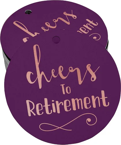 Vista 8 de Etiquetas de papel para colgar con texto en inglés "Cheers to Retirement Wall" (50 unidades)