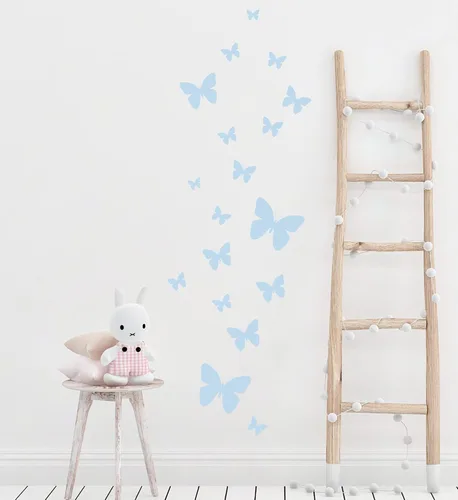 Vista 17 de Calcomanías de pared de mariposa negra, decoración de dormitorio de niñas, decoración de dormitorio para niños, guardería de bebé, adolescentes Negro