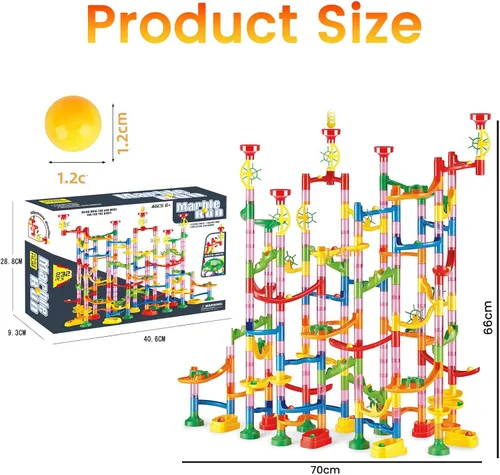 Vista 10 de 232 PCS Marble Run, STEM Building Toys with 45 Colourful Plastic Marbles