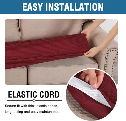 Vista 197 de H.VERSAILTEX Fundas de Cojín de Asiento Individuales Super Elásticas Fundas de Sofá Fundas de Cojín de Sofá Fundas Deslizables Juegos Tela de Sarga