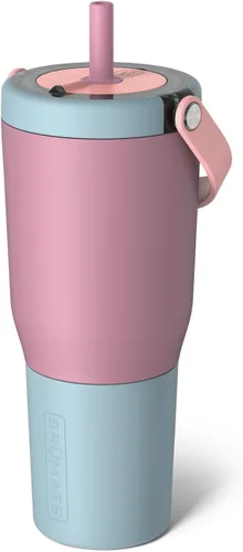 Vista 54 de BrüMate Resa - Vaso de viaje 100% a prueba de fugas de 25 onzas con asa y pajilla, popote SoftSip flexible, funda de silicona para mayor