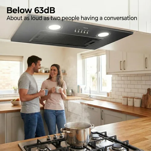 Vista 3 de CIARRA Campana de Ventilación Integrada de 20 Pulgadas 650 CFM Campana de Ventilación para Estufa de Cocina con Luz LED, Ventilador de Escape de 3