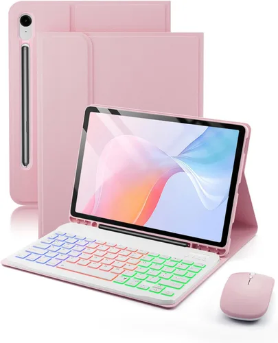 Vista 10 de Funda para teclado para Samsung Galaxy Tab S10 Lite / S10 FE / S9 FE / S9 / S8 10.9-11 pulgadas Cubierta - Teclado magnético desmontable