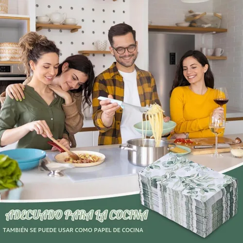 Vista 6 de 100 servilletas de papel para invitados, toalla de mano desechable para baño