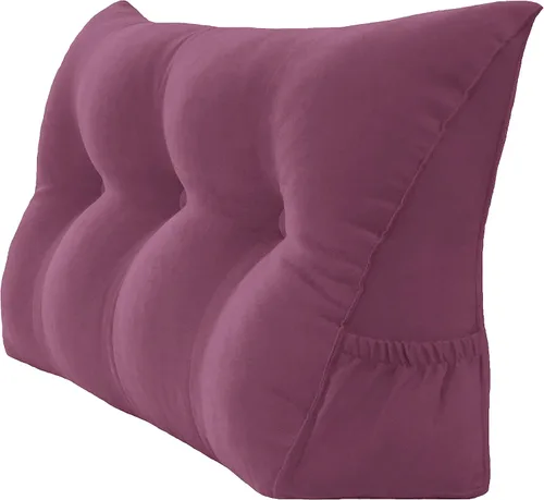 Vista 46 de Peachwell Almohada triangular de lectura para reposo en cama, cojín de refuerzo grande para cabecero, respaldo, almohada de cuña con funda extraíble