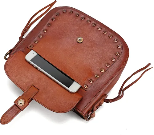 Vista 4 de Montana West Bolsos cruzados para mujer, tamaño mediano, de cuero auténtico, bolso de viaje, múltiples bolsillos con cremallera