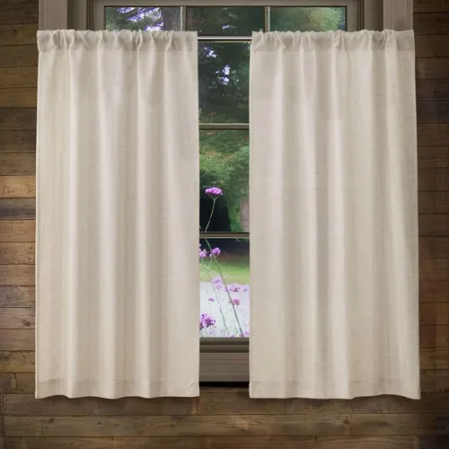 Vista 9 de Cortinas de cocina de lino Valea Home de 24 pulgadas de largo, cortinas rústicas de estilo granja para ventanas pequeñas, cortinas de cafetería
