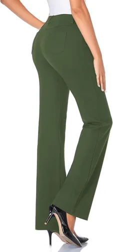 Vista 2 de Tapata Pantalones de vestir elásticos para mujer de 28, 30, 32 y 34 pulgadas, con bolsillos, para oficina, trabajo, negocios