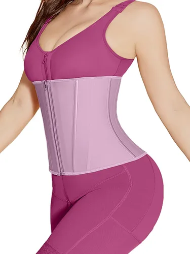Vista 2 de SHAPSHE Entrenador de cintura para mujer, faja deportiva de entrenamiento con cremallera, moldeador de cuerpo para control de abdomen