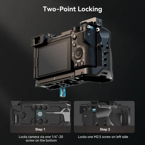 Vista 2 de Kit de Jaula SmallRig para Sony A6700 con Abrazadera de Cable para HDMI, Placa de Liberación Rápida Integrada para Tipo Arca, Jaula de Vídeo