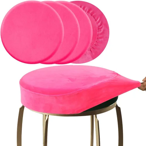 Vista 27 de SINOSSO Funda para taburete de bar, terciopelo súper suave de diámetro.11-13 pulgadas, redonda, elástica, lavable, a prueba de polvo para muebles
