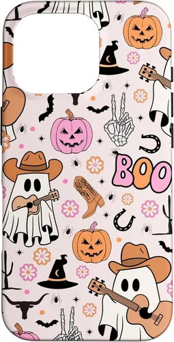 Vista 20 de Spooky Ghost Cowboy Cute Halloween Boo Western Retro Pastel Case for iPhone 17