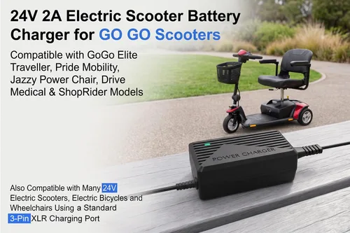 Vista 2 de Cargador de batería eléctrico de la vespa 24V 2A para la vespa