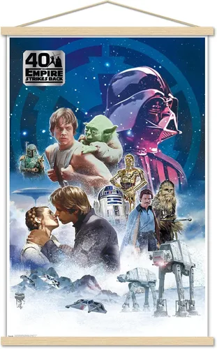 Vista 16 de Trends International Star Wars: The Empire Strikes Back 40th - Póster de pared clásico, 14.725 x 22.375 pulgadas, versión enmarcada de madera