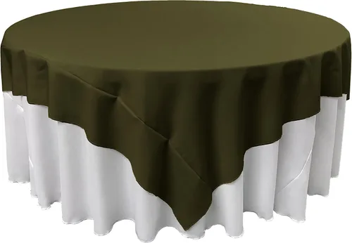 Vista 69 de LA Linen. Mantel cuadrado de popelina de poliéster