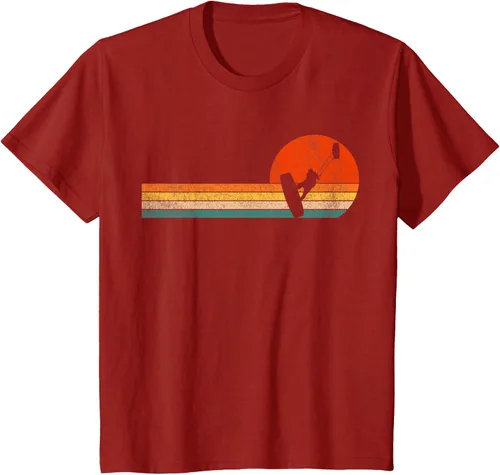 Vista 18 de Camiseta retro de kitesurf de kitesurf de kiteboarder vintage, Negro, S