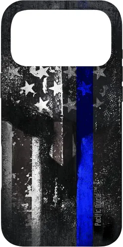 Vista 22 de Trump Police USA Flag Skull Thin Blue Line Support Case for iPhone 17
