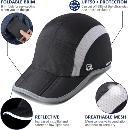 Vista 2 de GADIEMKENSD Sombrero reflectante plegable para exteriores, diseño sin estructura, protección solar UPF 50+, sombreros deportivos para mujeres