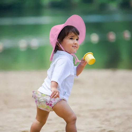 Vista 6 de Green Sprouts Baby Girls Brim Sun Protection Hat Coral