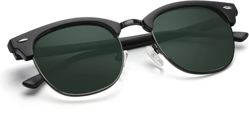 Vista 10 de KALIYADI Gafas de sol polarizadas para hombres y mujeres, marco semi sin montura, para conducir con bloqueo UV A01-(1 Pack) Tortuga Mate G15