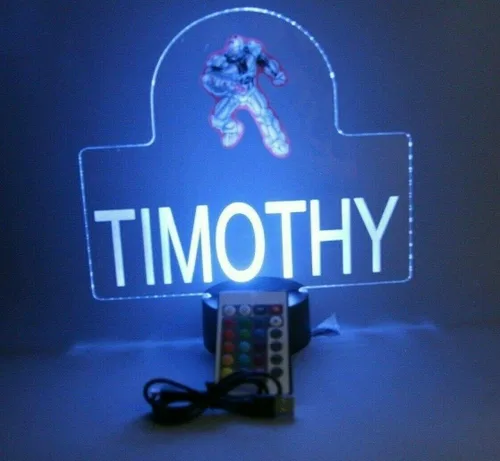 Vista 8 de Cyborg Superheroes Figura de acción Diseño de luz nocturna LED Lámpara de mesa de escritorio para niños de eficiencia energética Decoración