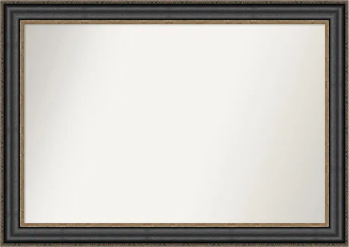 Vista 73 de Amanti Art Espejo personalizado, espejo de baño negro puente, espejo de pared o espejo de tocador de baño sobre el fregadero (26 x 26 pulgadas)