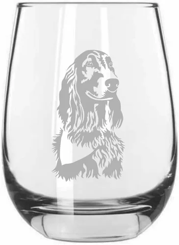 Vista 353 de Shar Pei (chino) - Vaso de vino sin tallo grabado para perro, 15.25 onzas