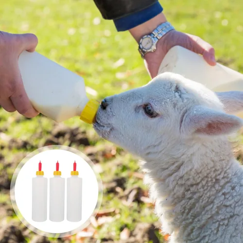 Vista 2 de Cabilock 5 sets de cordero biberón niño ganado bebida botella jarra bebé cabra ternero leche botella de agua botellas mascotas animales botella