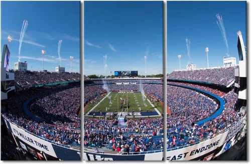 Vista 90 de TUMOVO MetLife Stadium - Decoración de pared de Nueva York, 3 piezas, lienzo, arte de pared para decoración del hogar, juegos de fútbol americano
