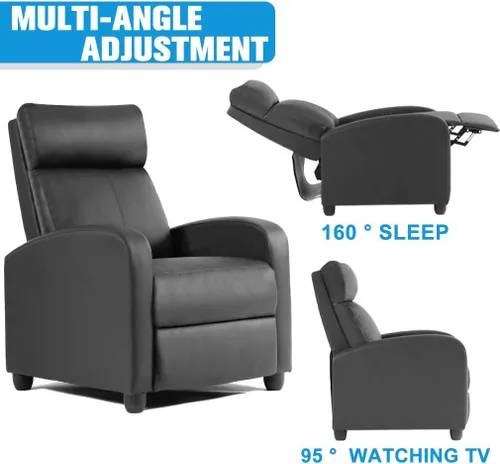 Vista 3 de Silla reclinable para sala de estar, sofá reclinable de masaje, asiento de cine en casa, moderna silla reclinable Winback, sofá individual, silla