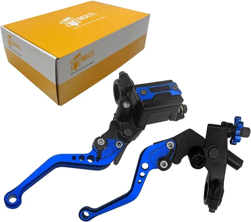 Vista 9 de Juego de palancas universales de freno y embrague de manillar de motocicleta 7/8" 22mm para izquierda y derecha, compatibles con Yamaha Honda Negro