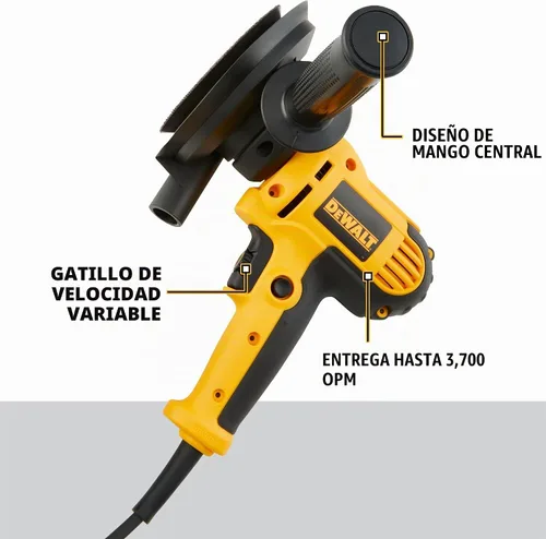 Vista 3 de DEWALT Lijadora rotativa, velocidad variable, cubierta antipolvo, 5 pulgadas (DWE6401DS)