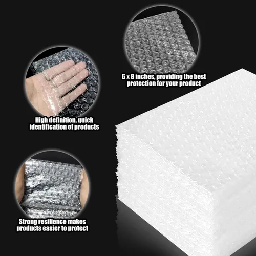 Vista 4 de 200 piezas de bolsas de plástico de burbujas, 4 x 6 pulgadas Bolsas de plástico de burbujas transparentes Materiales de embalaje para artículos