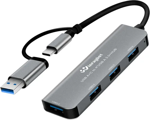 Vista 7 de Divisor de concentrador USB para laptop, concentrador USB 1to4, USB 3.0 Splitter USB c hub, expansor de puerto HUB 3.0 (USB 3.0 HUB-plateado)