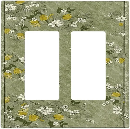 Vista 229 de Decorative Outlet Covers Blue Background White Cat Daisy Floral 2-Gang 1-Gang Wall Plate Single Toggle/Rocker Farmhouse Style Light Switch Covers