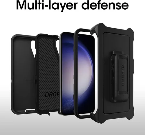 Vista 5 de OtterBox Funda para Galaxy S23 (solamente) - Serie Defender - Negro, resistente y duradera - con protección de puerto - Incluye soporte de clip