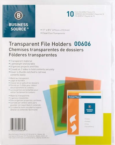 Vista 2 de Business Source Portaarchivos de polietileno transparentes