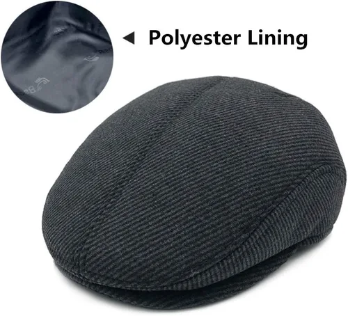 Vista 4 de Orejeras ajustables para hombre, para otoño e invierno, gorra de conducción, boina