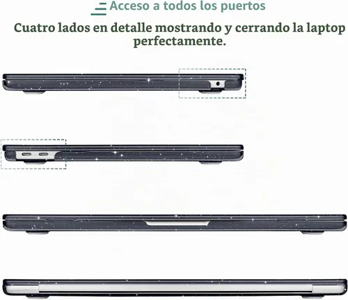 Vista 8 de TWOLSKOO Funda para MacBook Air de 13.3 pulgadas 2021-2018 M1 A2337 A2179 A1932 con pantalla Retina, carcasa rígida de plástico con cubierta