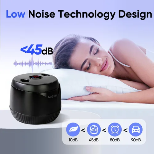 Vista 7 de MySmile Máquina limpiadora ultrasónica dental, limpiador dental de 45 kHz con capacidad de 6.8 fl oz para alineador, aparatos ortopédicos, protector