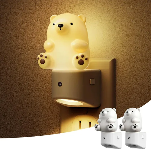 Vista 10 de L LOHAS LED - Luz nocturna enchufable para niños, luces nocturnas 3D de cachorros lindas con sensor de atardecer a amanecer, 1600K/2700K/5000K 3CCT